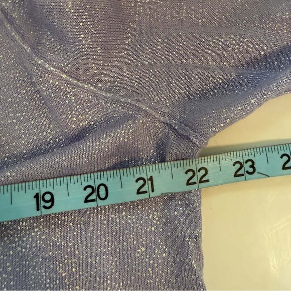 Chicos Foil Drape Alyssa Cardigan Open Front Metallic Purple Lavender Size XL - Picture 11 of 11